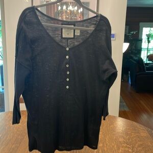 Gray with purple tint H & M 3/4 sleeve top.